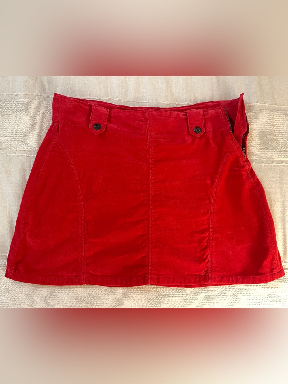 Free People We the Free Red Corduroy Mini Skirt